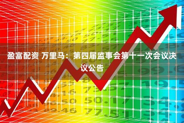 盈富配资 万里马：第四届监事会第十一次会议决议公告