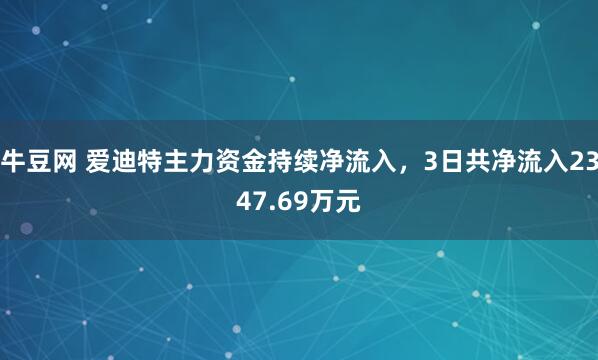 牛豆网 爱迪特主力资金持续净流入，3日共净流入2347.69万元