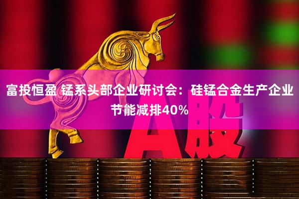 富投恒盈 锰系头部企业研讨会：硅锰合金生产企业节能减排40%