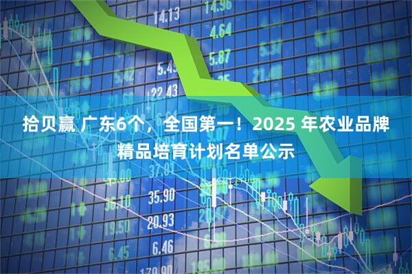 拾贝赢 广东6个，全国第一！2025 年农业品牌精品培育计划名单公示